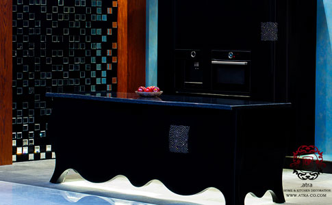 کابینت آشپزخانه مشهد مدل تمام چوب با جواهرات سوارسکی، کاری از گروه طراحی دکوراسیون داخلی آترا مشهد